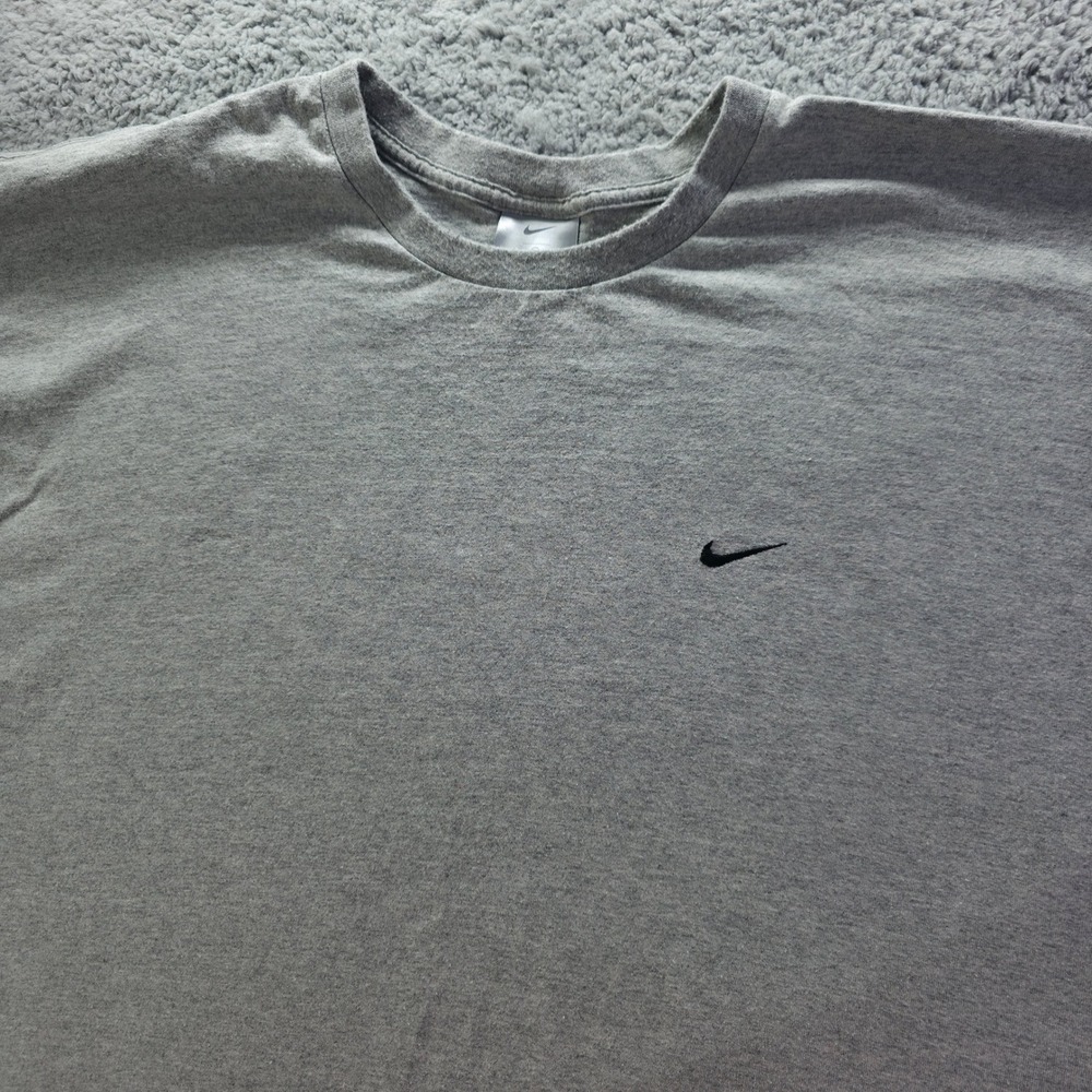Vintage Nike Mens XXL Gray Short Sleeve Embroidered Swoosh Logo T-Shirt